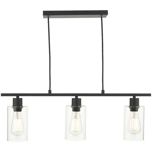 5035128677815 - Dar Lighting - dar miu - Gerade Stange Matt Schwarzes Glas 3x E27