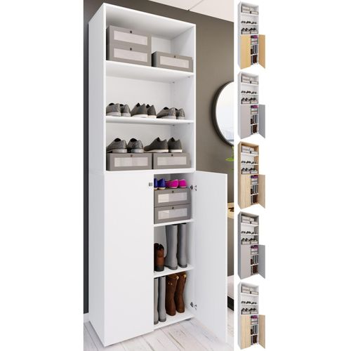 4051814428678 - XL Holz Großer Schuhschrank Schuhregal Groß Stiefel Dielenmöbel Lona 6 Fächer (Farbe Sonoma-Eiche) 4051814428678 - XL Holz Großer Schuhschrank Schuhregal Groß Stiefel Dielenmöbel Lona 6 Fächer (Farbe Sonoma-Eiche)