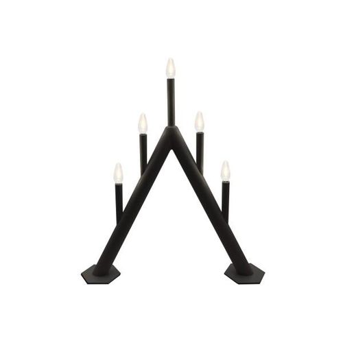 4036812117366 - Led Kerzenbrücke 47 cm schwarz 5 flammig mit Doppeltimer elektrisch - Schwarz