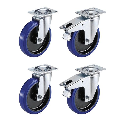 4250615255906 - Set aus Vollelastik-Reifen auf Kunststoff-Felge 2 Lenkrollen 2 Lenkrollen mit Doppelstopp Rad-Ø x Breite 80 x 35 mm Proroll 4250615255906 - Set aus Vollelastik-Reifen auf Kunststoff-Felge 2 Lenkrollen 2 Lenkrollen mit Doppelstopp Rad-Ø x Breite 80 x 35 mm Proroll