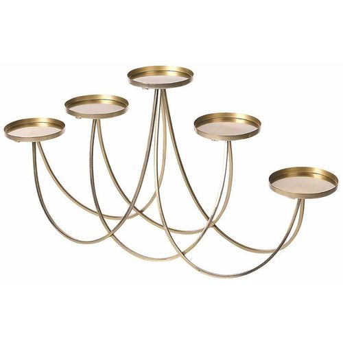 4255664812193 - Beliani - Kerzenständer Gold Eisen 38 cm 5-flammig Modern Glamourös Handgefertigt Tischdeko Deko Haushalt & Wohnen Wohnzimmer Schlafzimmer Hochzeit