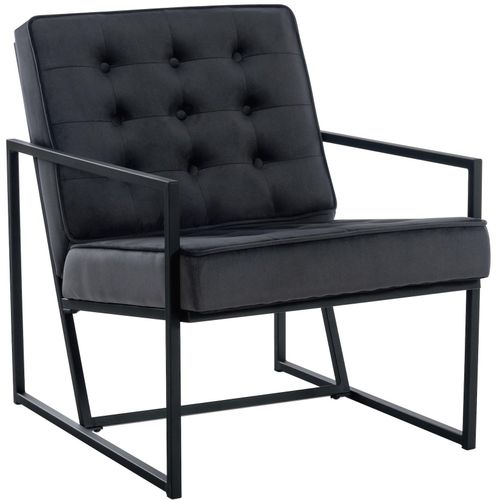 4251756481667 - Lounger Avon Samt - Lesesessel Mit Gestepptem Samtbezug Und Stabilem Metallgestell