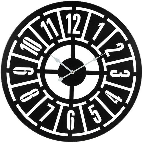 4050223847261 - Wanduhr Wanduhr aus eisen 58cm Wanduhren Gr B H T 58 cm x 58 cm x 3 cm schwarz Wanduhren