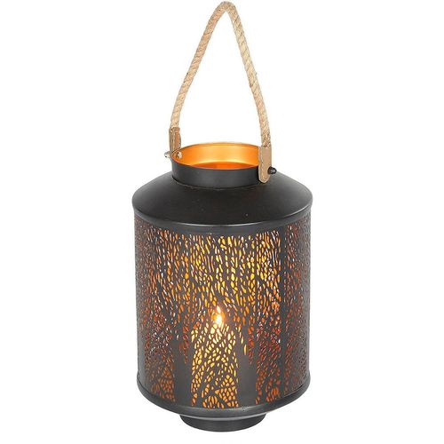 4050223382199 - Kerzenlaterne Laterne Walddesign Tau Griff - (H) 50cm Kerzenhalter Gr B H T 20 cm x 50 cm x 20 cm schwarz Kerzenhalter