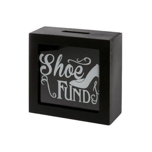 4250965952289 - Spardose MYFLAIR MÖBEL & ACCESSOIRES Senna schwarz Spardosen schwarz Weitere Figuren Skulpturen Dekofiguren eckig 15x15 cm mit Schriftzug