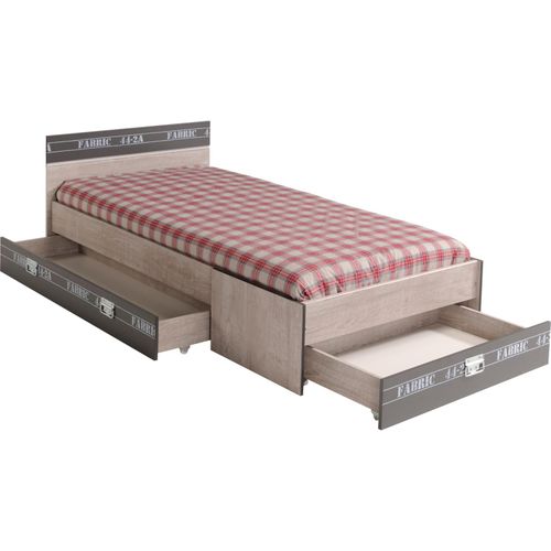 4251105906407 - Einzelbett mit drei Schubkästen Fabric Esche-grau 4251105906407 - Einzelbett mit drei Schubkästen Fabric Esche-grau