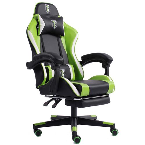 4250931574712 - Gaming Chair im Racing-Design mit flexiblen gepolsterten Armlehnen - ergonomischer PC Gaming Stuhl in Lederoptik - Gaming Schreibtischstuhl mit ausziehbarer Fußstütze und extra Stützkissen 4250931574712 - Gaming Chair im Racing-Design mit flexiblen gepolsterten Armlehnen - ergonomischer PC Gaming Stuhl in Lederoptik - Gaming Schreibtischstuhl mit ausziehbarer Fußstütze und extra Stützkissen