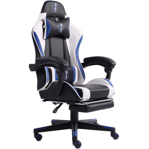 4250931574729 - Gaming Chair im Racing-Design mit flexiblen gepolsterten Armlehnen - ergonomischer PC Gaming Stuhl in Lederoptik - Gaming Schreibtischstuhl mit ausziehbarer Fußstütze und extra Stützkissen 4250931574729 - Gaming Chair im Racing-Design mit flexiblen gepolsterten Armlehnen - ergonomischer PC Gaming Stuhl in Lederoptik - Gaming Schreibtischstuhl mit ausziehbarer Fußstütze und extra Stützkissen