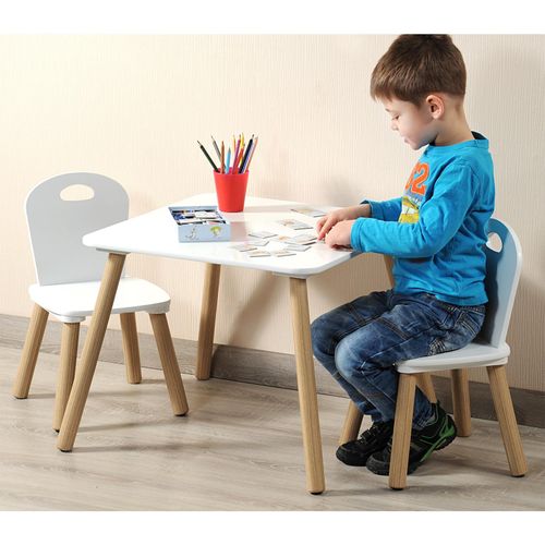 4000270915789 - 1 Kindertisch mit 2 Stühlen FSC Farbe weiß 4000270915789 - 1 Kindertisch mit 2 Stühlen FSC Farbe weiß