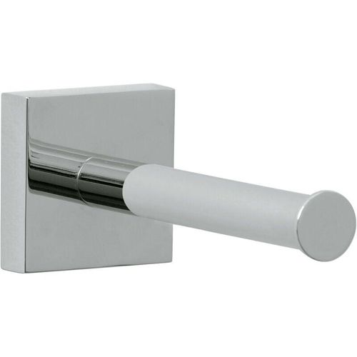 4042448447562 - - ekkro Ersatzrollenhalter für Toilettenpapier verchromt - zur Wandbefestigung ohne Bohren inkl Klebelösung - 50 mm x 50 mm x 125 mm - silber