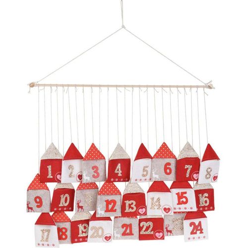 8720573012096 - Excellent Houseware - Adventskalender zum Selbstbefüllen häuser 70 x 60 cm