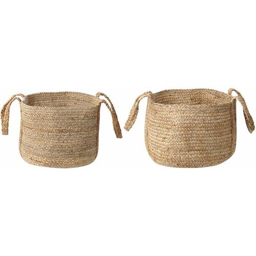 4255664809582 - Beliani - Set aus 2 Aufbewahrungskörben Natur Jute 38 cm Behälter Boho - Natürlich