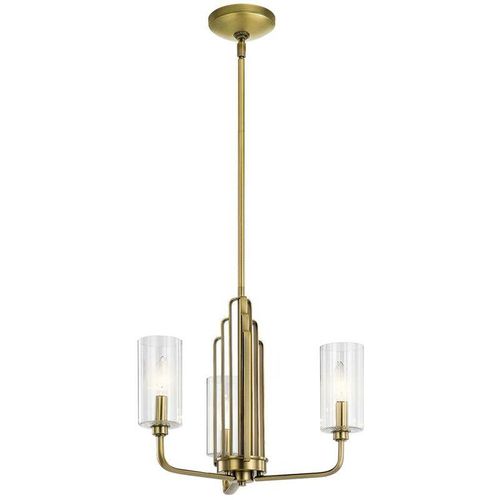 5024005716013 - Elstead - Lighting QN-KIMROSE3-BNB quintiesse Kronleuchter Kimrose E14 3x40W Stahl Messing gebürstet Glas klar geriffelt H374cm Ø459cm dimmbar