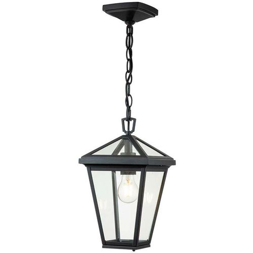 5024005576013 - Elstead Lighting QN-ALFORD-PLACE8-S-MB QUINTIESSE Hängeleuchte Alford Place E27 1x40W IP44 Aluminium schwarz Glas klar H355cm L203cm B203cm