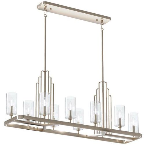 5024005715719 - Elstead - Lighting QN-KIMROSE10-PN quintiesse Kronleuchter Kimrose E14 10x40W Stahl Nickel poliert Glas klar geriffelt L325cm H449cm B1137cm