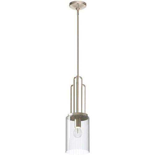 5024005716518 - Elstead - Lighting qn-kimrose-mp-pn quintiesse Hängeleuchte Kimrose E27 1x40W Stahl Nickel poliert Glas klar geriffelt H698cm-1765cm Ø178cm