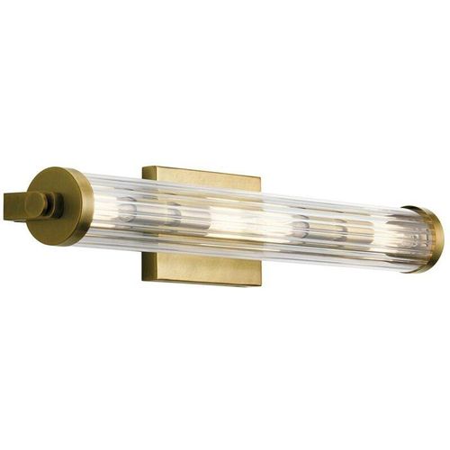 5024005711018 - Lighting QN-AZORES4-NBR quintiesse Wandleuchte Azores E14 4x40W IP44 Naturmessing Glas klar geriffelt H115cm B691cm dimmbar - Elstead