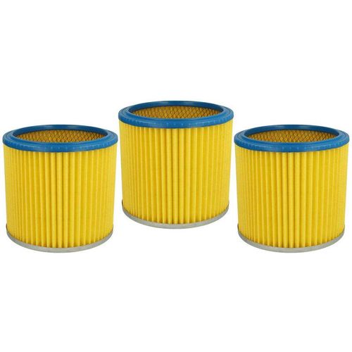 4251574606754 - 3x Rundfilter   Lamellenfilter kompatibel mit Staubsauger Saugroboter Mehrzwecksauger Einhell BT-VC1250SA BVC 1815 S DUO 1250 1 DUO 1400 - Vhbw