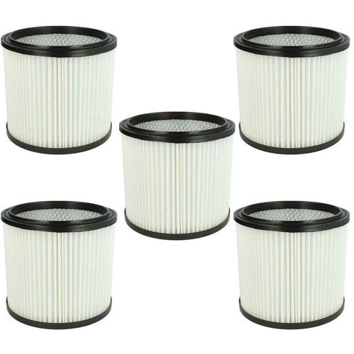 4251476782587 - 5x Faltenfilter kompatibel mit Aqua Vac 8203 p 8204 b 8202 b 8204 8224 b 8500 8203 b 850 Staubsauger - Filter Patronenfilter weiß - Vhbw