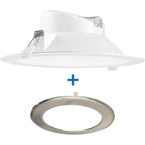 3700710826712 - Arum Lighting - LED-Einbauspot 25 Watt Wave Eq 180W IP44 + Blende aus gebürstetem Stahl Température de Couleur Blanc neutre 4000K