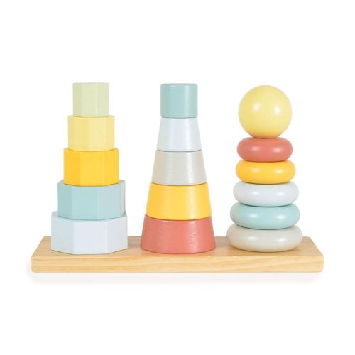 6972633377368 - Tooky Toy Holz-Stapelturm-Set TKF008B Formsortierer bunte Stapelpyramiden bunt 6972633377368 - Tooky Toy Holz-Stapelturm-Set TKF008B Formsortierer bunte Stapelpyramiden bunt