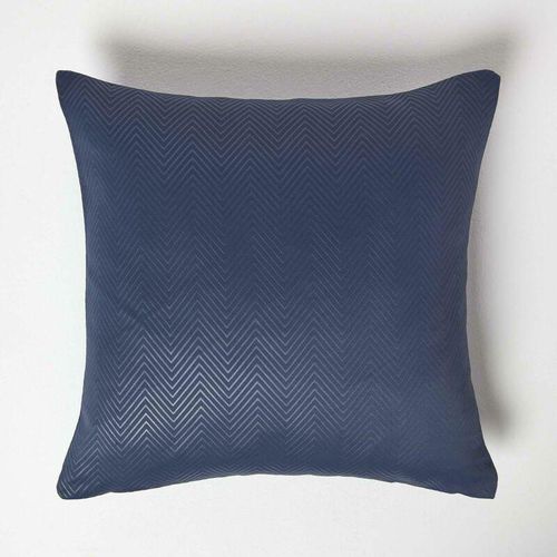 5055967411012 - Kissenbezug mit Zick-Zack-Muster dunkelblau 45 x 45 cm - Marineblau - Homescapes