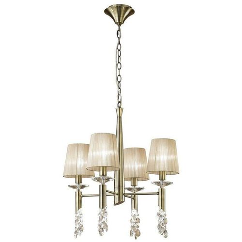 8435153238727 - Inspired Lighting - Inspired Mantra - Tiffany - Deckenanhänger 4 + 4 Light E14 + G9 Antikmessing mit weichen Bronzetönen und klarem Kristall 8435153238727 - Inspired Lighting - Inspired Mantra - Tiffany - Deckenanhänger 4 + 4 Light E14 + G9 Antikmessing mit weichen Bronzetönen und klarem Kristall