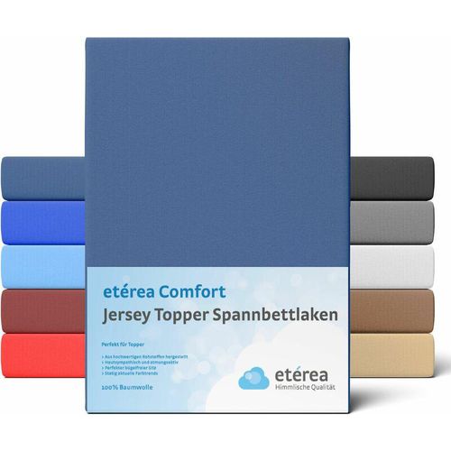 4055971069293 - Jersey Topper Spannbettlaken 90x200 - 100x200 cm Marineblau - Marine - Etérea