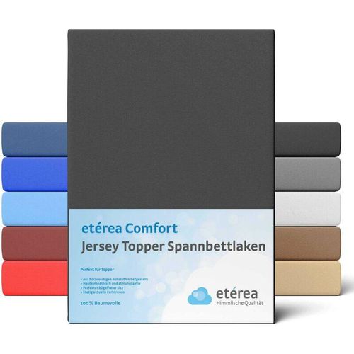 4055971069385 - Jersey Topper Spannbettlaken 140x200 - 160x200 cm Schwarz - Schwarz - Etérea