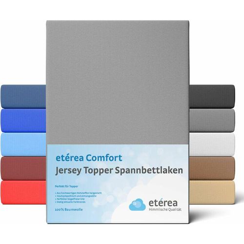 4055971070282 - Etérea - Jersey Topper Spannbettlaken 200x200 - 200x220 cm Grau - Grau