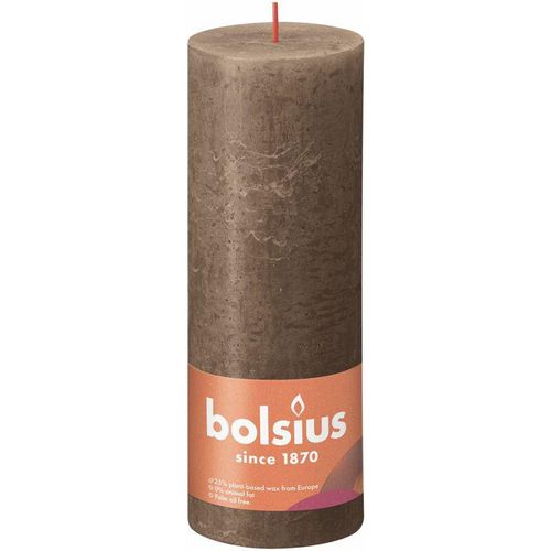 8717847143020 - Rustik Stumpenkerze wildleder braun Höhe 19 cm ø 68 cm Stumpen- und Kugelkerzen - Bolsius