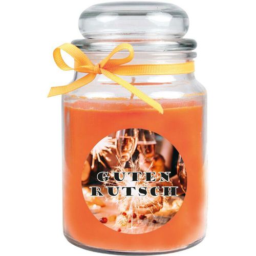 4059222027834 - Hs Candle - Duftkerze im Glas - Neujahr Orange - Bonbon 500gr ( 110h ) - Orange