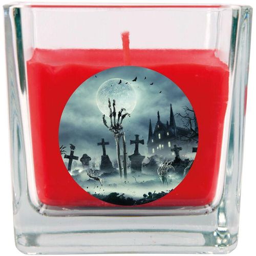 4059222024505 - Hs Candle - Halloween Duftkerze im Glas - viele Motive zur Auswahl Ideale Herbstdeko - Rot