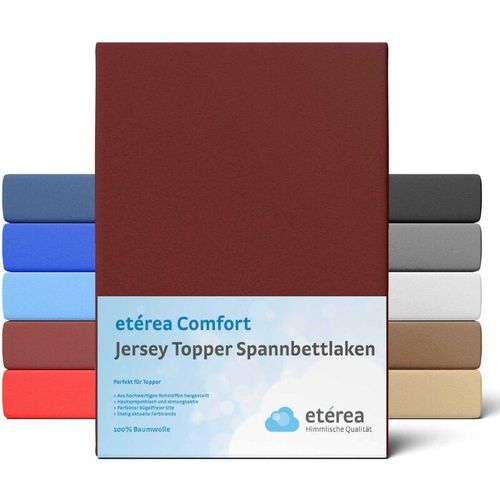 4055971069774 - Etérea - Jersey Topper Spannbettlaken 180x200 - 200x200 cm Bordeaux - Bordeaux