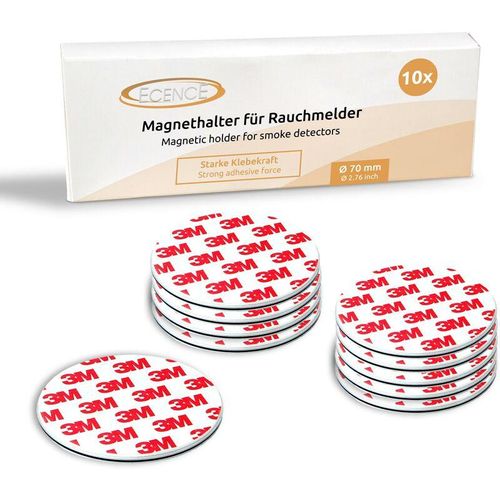 4260473176893 - Ecence - 10x Magnethalterung 70mm für Rauchmelder Feuermelder Magnet-Befestigung