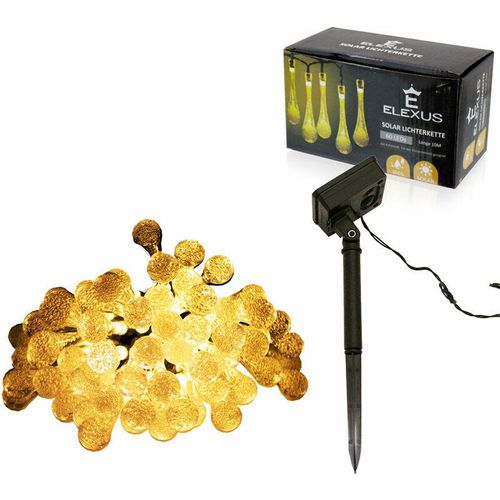 4250394560123 - Bituxx - led Lichterkette Außen Garten Outdoor Solar 10 Meter 60 LEDs Warmweiß IP65 Tropfen - Mehrfarbig