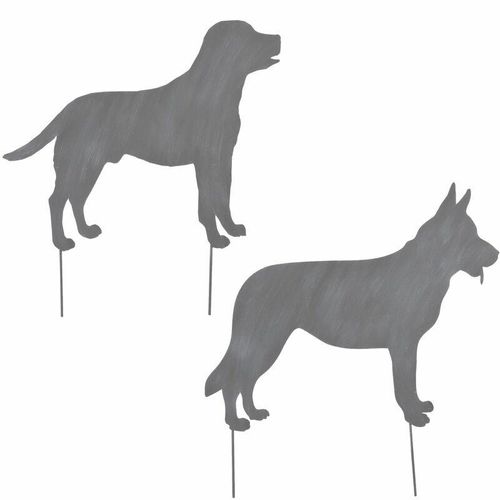 8720362130383 - - Mica Gartenstecker Hund grau 54 x 56 cm Gartenstecker