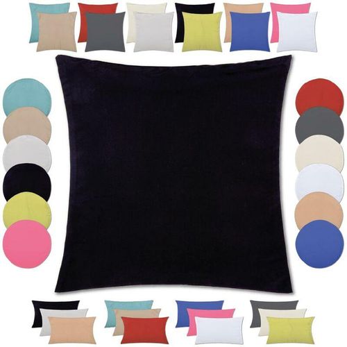 4251028160146 - Kissenhülle ( 100 Größen und Farben ) mit und ohne Füllkissen Serie Ellen Kissenbezug Dekokissen Auswahl 80x80cm ohne Füllung schwarz - black