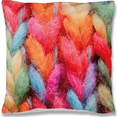 4251028127323 - Bestlivings - Dekokissen Fotodruck Motiv in 40x40 cm Flauschig weiches Kissen in vielen Motiven erhältlich ( Design Wollknäuel ) - Wolle