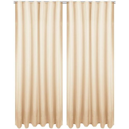 4251028151618 - Bestlivings - Dekoschal Ellen mit Universalband 2er Pack inkl Raffhalter & Raffhaken Größe 140 x 245cm Farbe beige - creme - Beige