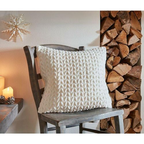 4260757279746 - Dekoleidenschaft - Kissenhülle Zopfmuster in creme 45x45 cm samtig weich Dekokissenbezug mit Strickmuster Zierkissenhülle mit versteckt 4260757279746 - Dekoleidenschaft - Kissenhülle Zopfmuster in creme 45x45 cm samtig weich Dekokissenbezug mit Strickmuster Zierkissenhülle mit versteckt