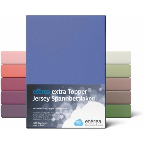 4055971005970 - Extra Jersey Topper Spannbettlaken 180x200 - 200x220 cm Blau - Blau - Etérea