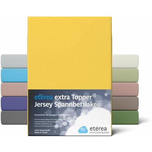 4055971020942 - Extra Jersey Topper Spannbettlaken 180x200 - 200x220 cm Gelb - Gelb - Etérea