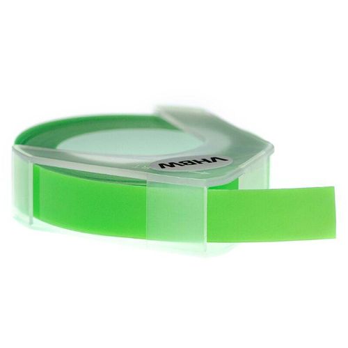 4062692603965 - 1x 3D Prägeband-Schriftband-Kassette kompatibel mit Dymo 15447 1535 1540 1550 1570 Etiketten-Drucker 3m x 9mm Weiß auf Neon-Grün - Vhbw