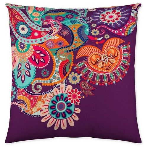 4055971046607 - Dekokissen Kissenhülle Mandala Lila 40x40 cm - Lila - Etérea