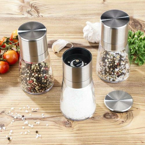 4034127121207 - 3er-Set Mini-Edelstahl-Salz- Pfeffermühlen - (H)56 x Ø 32 cm 4034127121207 - 3er-Set Mini-Edelstahl-Salz- Pfeffermühlen - (H)56 x Ø 32 cm