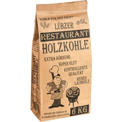 4006822360007 - - Lübzer Restaurant Holzkohle Grillkohle in Premium Qualtiät aus Laubholz 6kg 6000