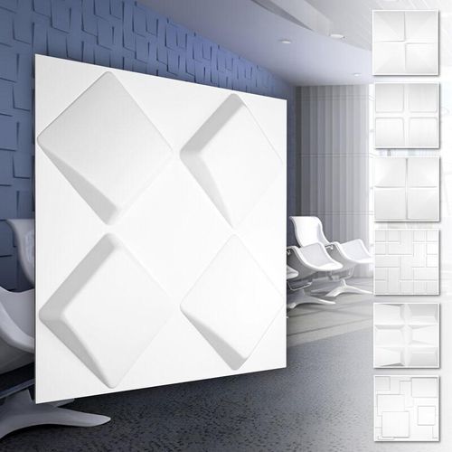 4251874657326 - Hexim - 3D Wandpaneele aus pvc Kunststoff - weiße Wandverkleidung mit 3D Optik - Cube Motive 1 Platte Muster HD131 4251874657326 - Hexim - 3D Wandpaneele aus pvc Kunststoff - weiße Wandverkleidung mit 3D Optik - Cube Motive 1 Platte Muster HD131