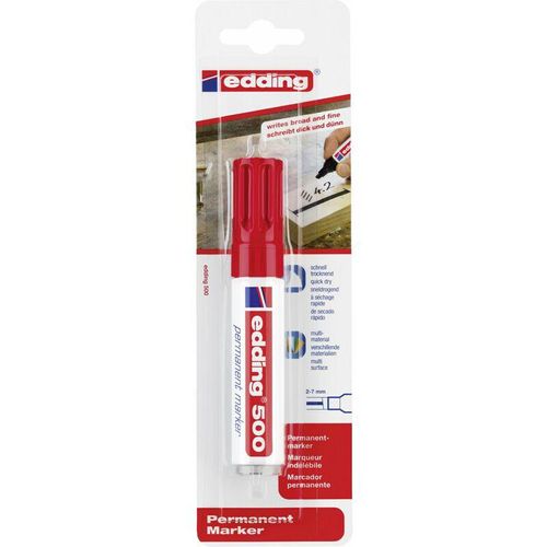 4004764060313 - 6 x Permanentmarker edding 500 rot Blister