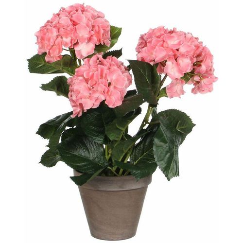 8718861490176 - - Mica Kunstpflanze Hortensie im Topf rosa 40 x 35 cm Kunstpflanzen